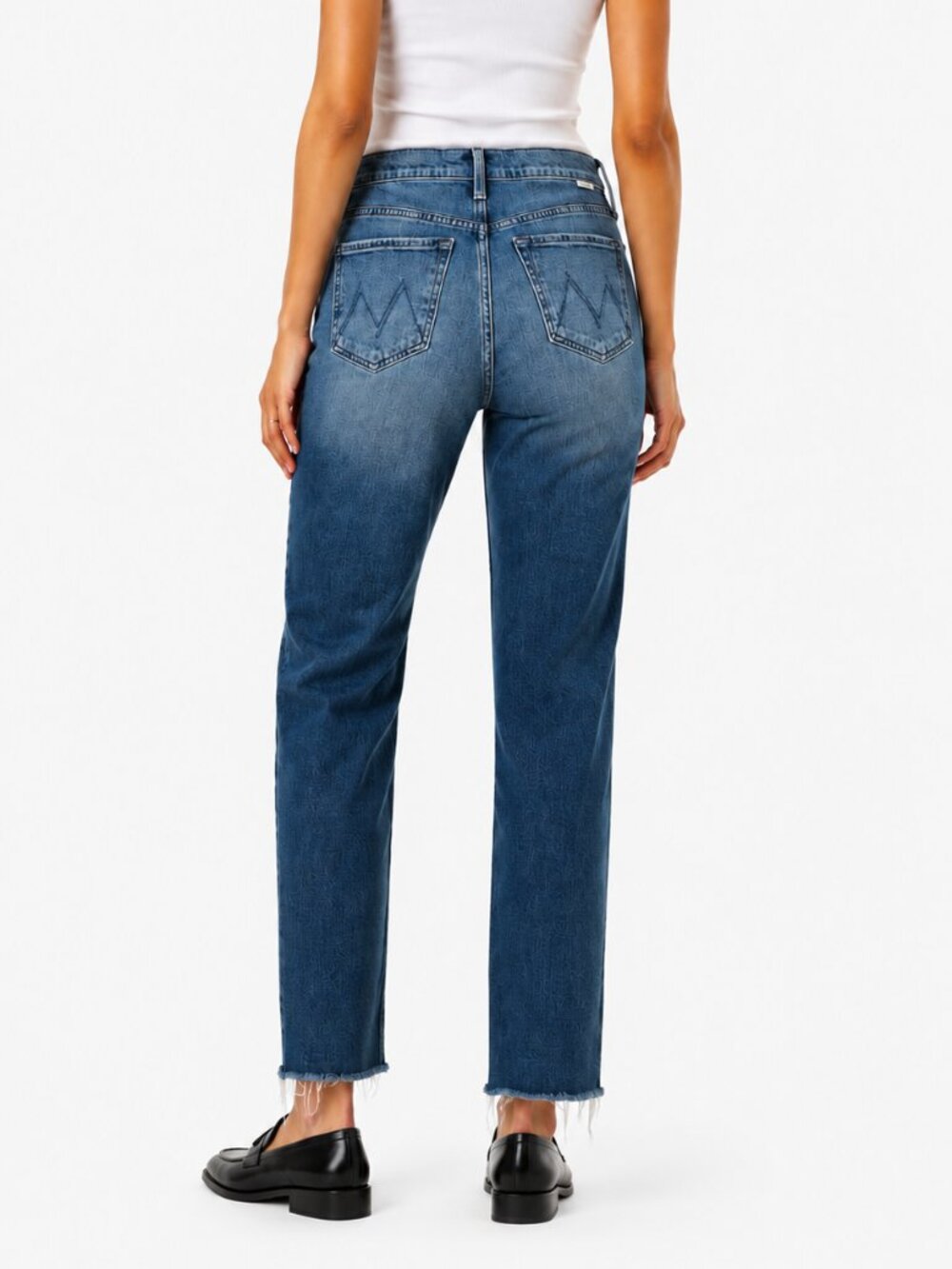 MOTHER The Tomcat Ankle Fray Jeans 26 From Out Of Town High Rise Button Fly